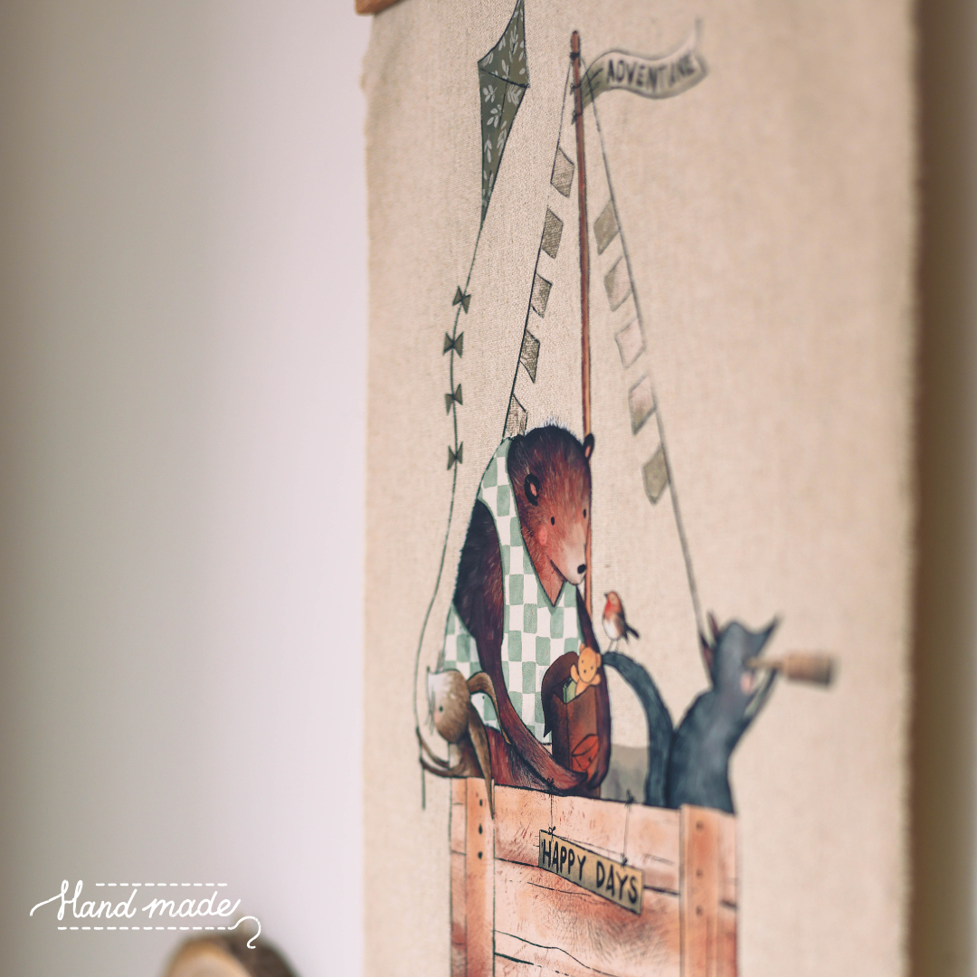 XL Kinderkamer Wandkleed Bosdieren - linnen/katoen - 30x40cm