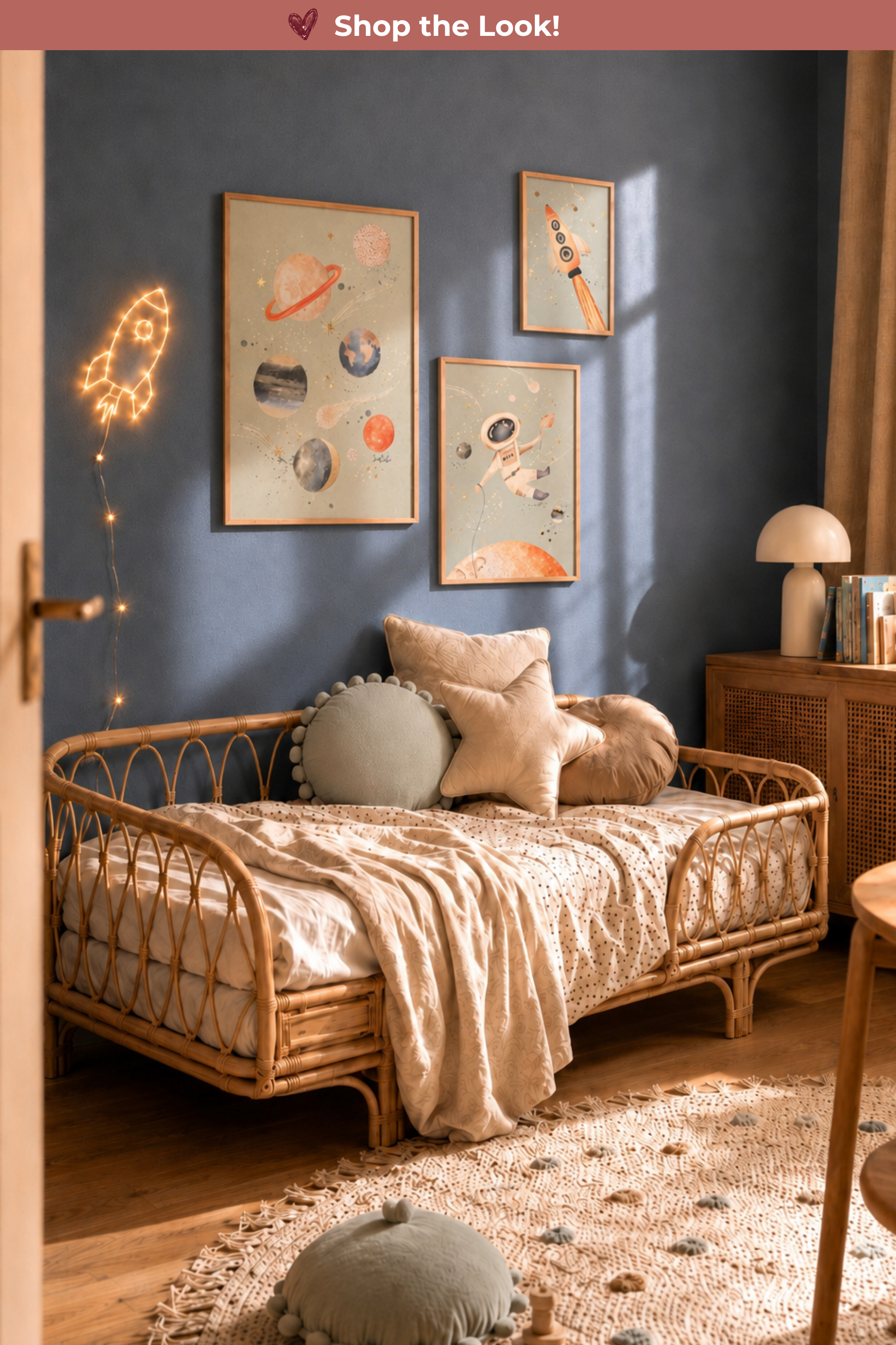 Goudfolie kinderkamer poster - Heelal 30x40cm
