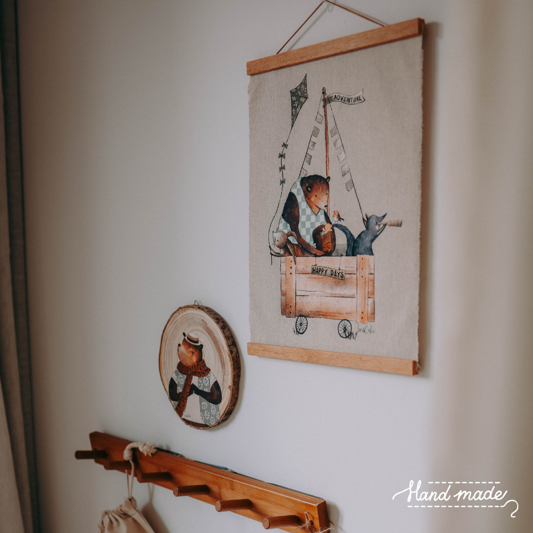 XL Kinderkamer Wandkleed Bosdieren - linnen/katoen - 30x40cm