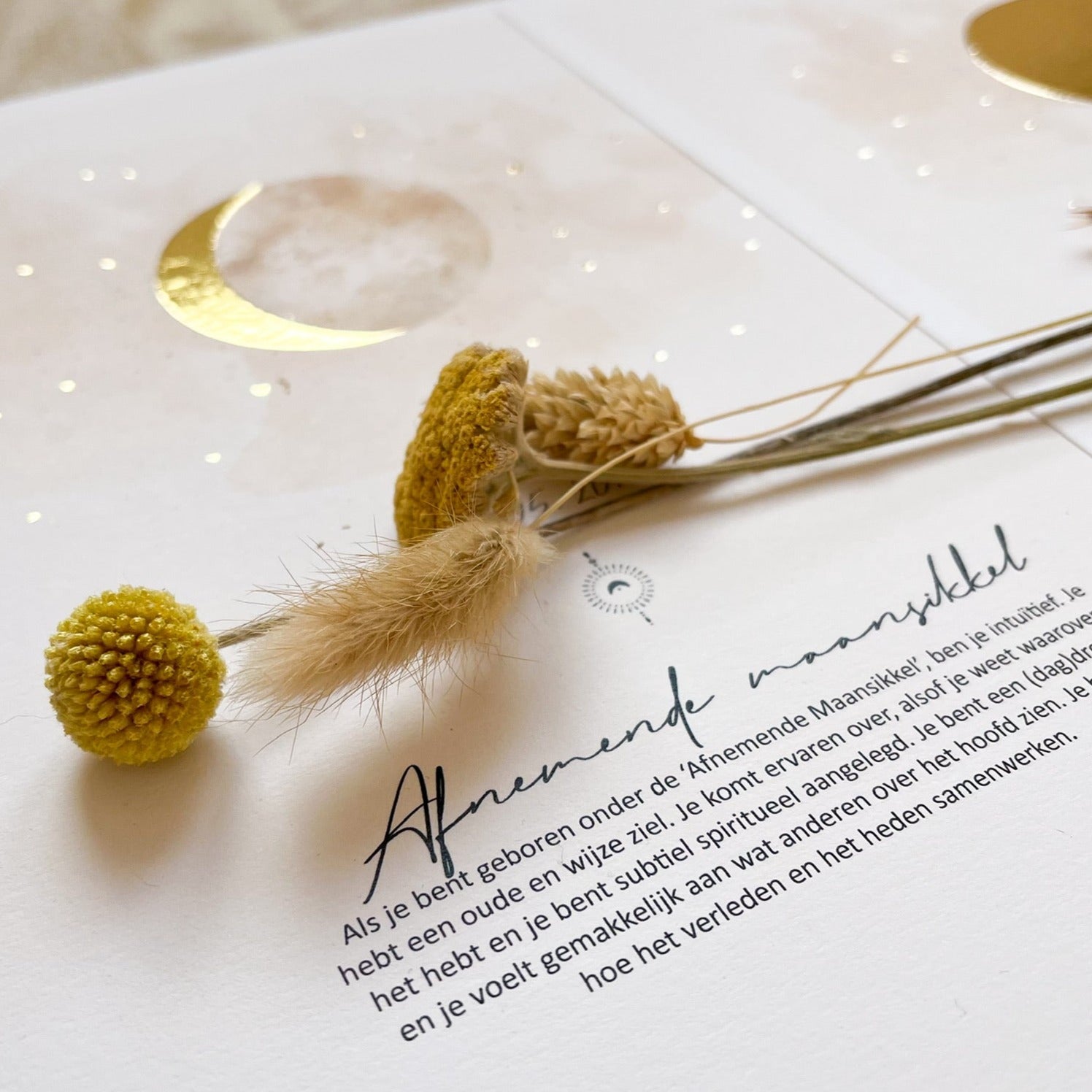 Persoonlijke Geboorte Maanposter - Beige 🌙 - A4