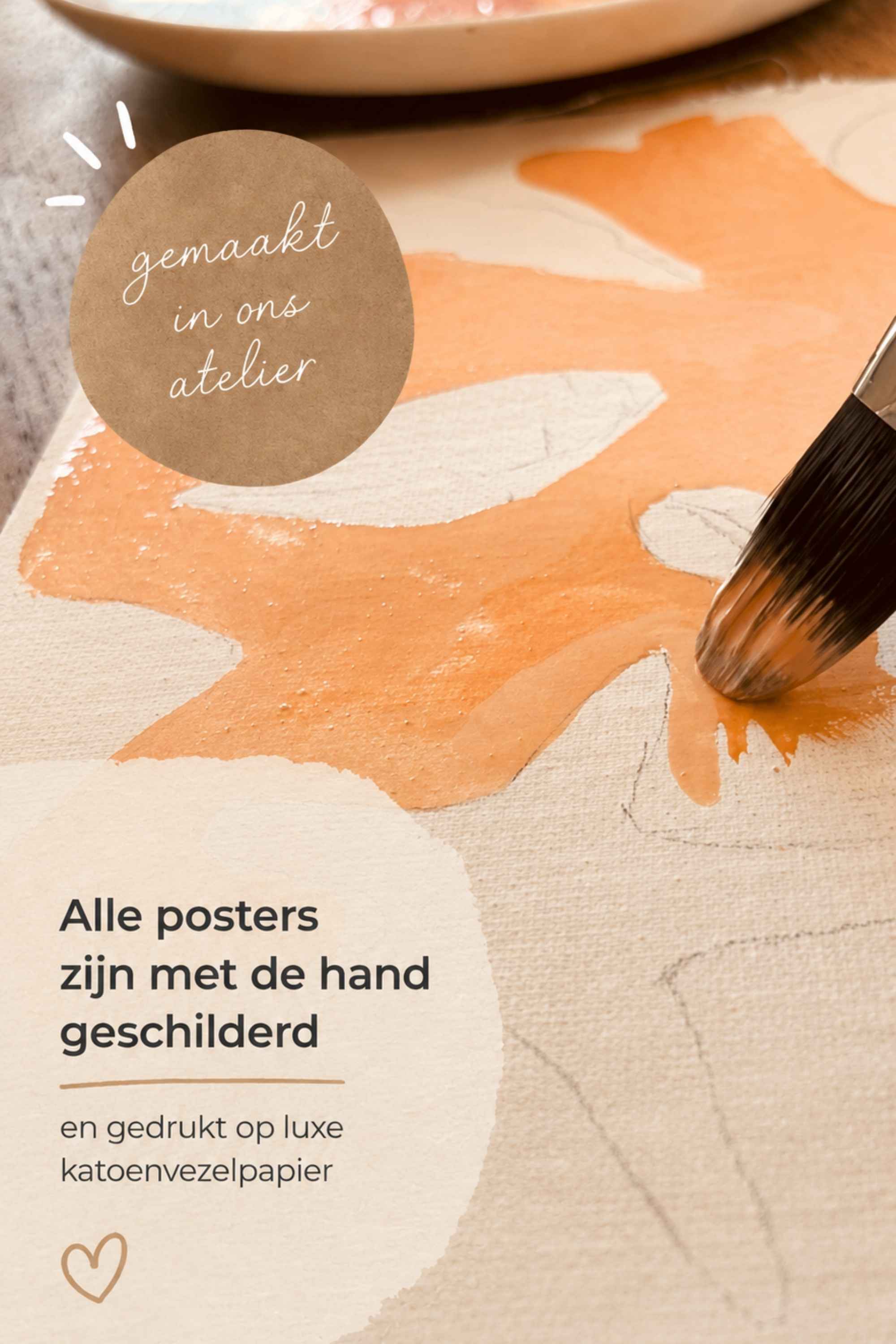 Handgeschilderde kinderkamer posters worden gemaakt in het atelier van Lori & Cookie