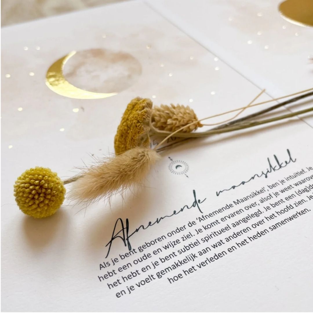 Persoonlijke Geboorte Maanposter A4 - Beige 🌙