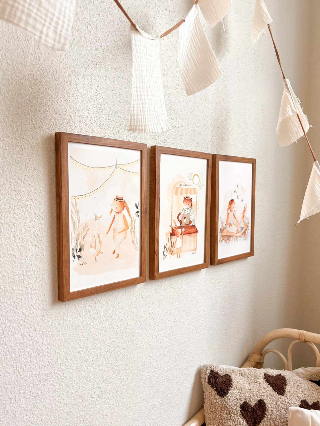 Handgeschilderde kinderkamer posters met aquarel