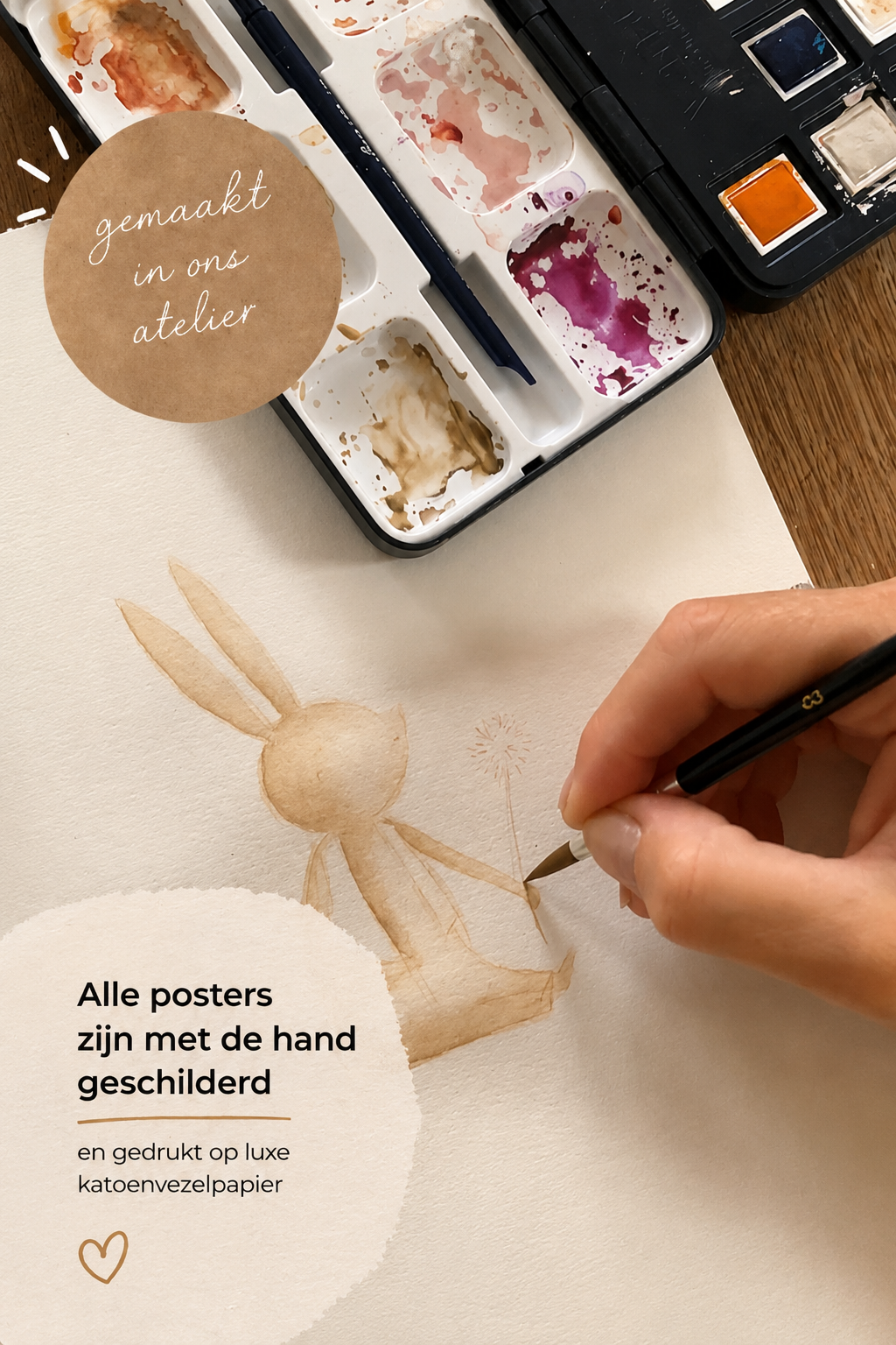 Alle posters zijn met de hand geschilderd en gedrukt op luxe katoenvezelpapier