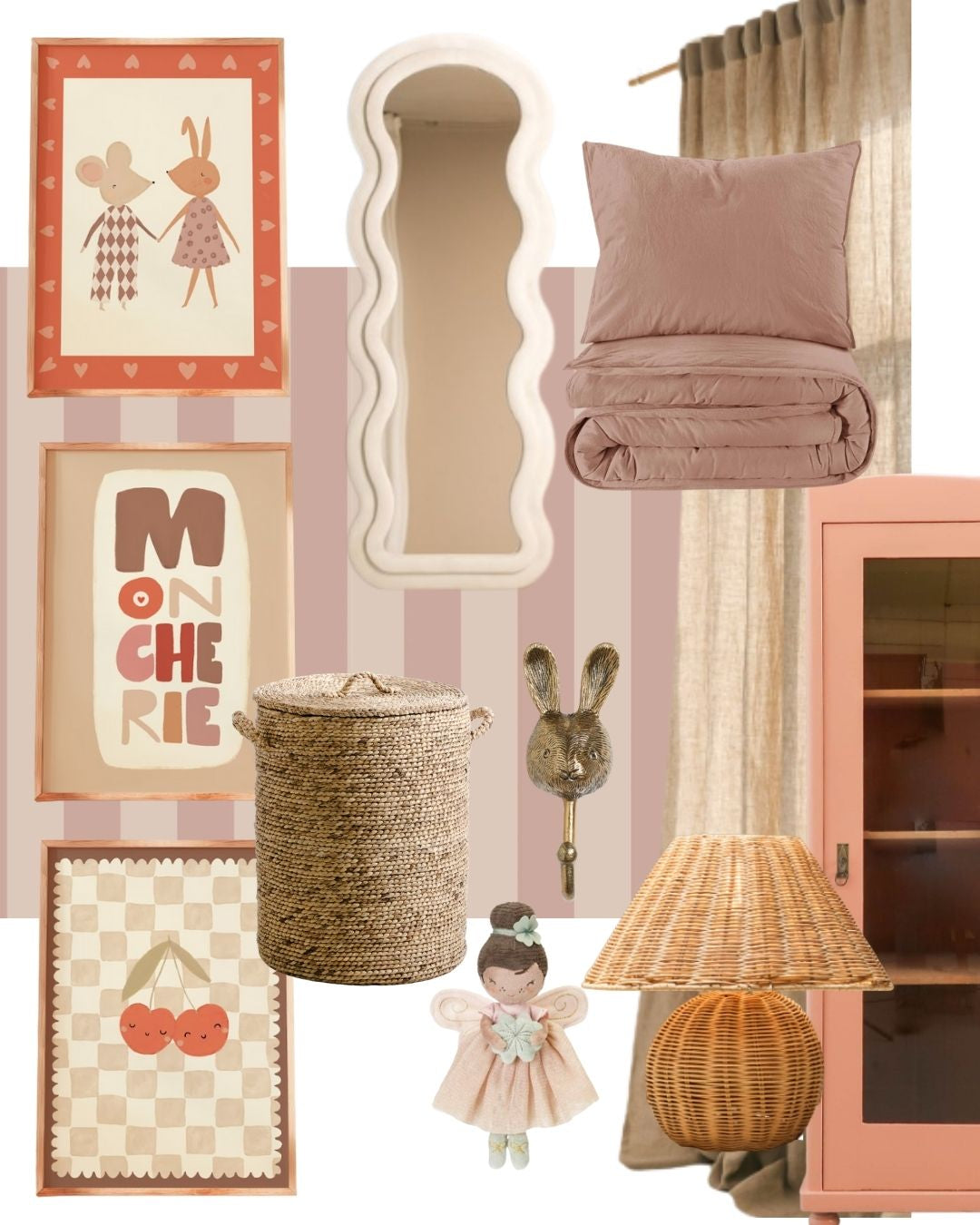 Moodboard / Shop the Look Meisjeskamer roze